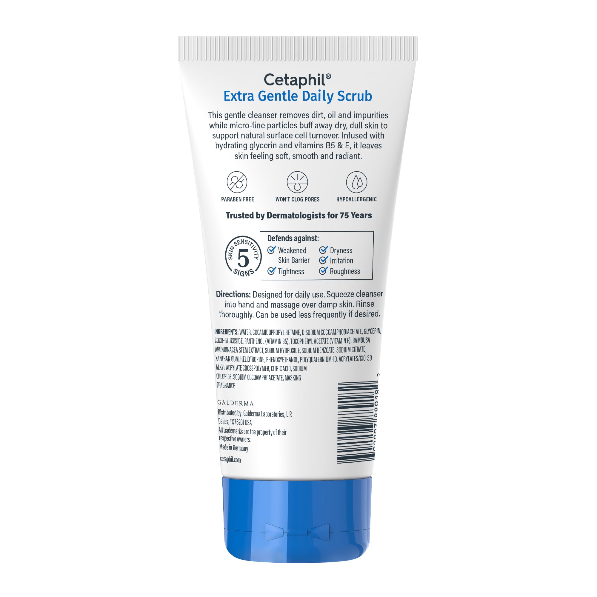 Six-ounce Cetaphil Exfoliating Face Wash pack provides ongoing gentle exfoliation.