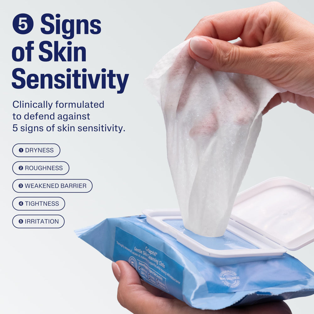 Cetaphil face wipes close-up texture – soft, gentle cleansing material.