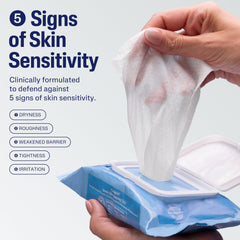 Cetaphil face wipes close-up texture – soft, gentle cleansing material.