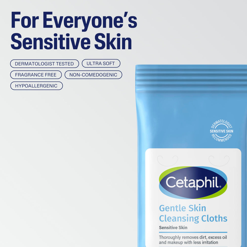Cetaphil face wipes sensitive skin – fragrance-free and non-irritating.