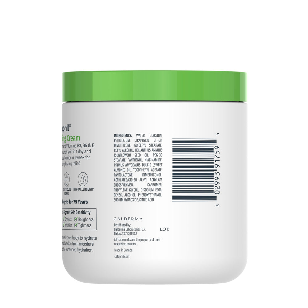 Cetaphil fragrance-free, paraben-free, sulfate-free claim visible on packaging.