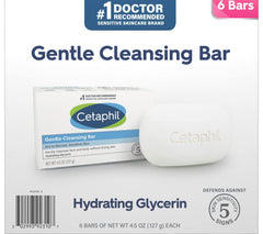 Cetaphil Gentle Cleansing Bar lather close-up shows gentle cleansing for soft, hydrated skin.