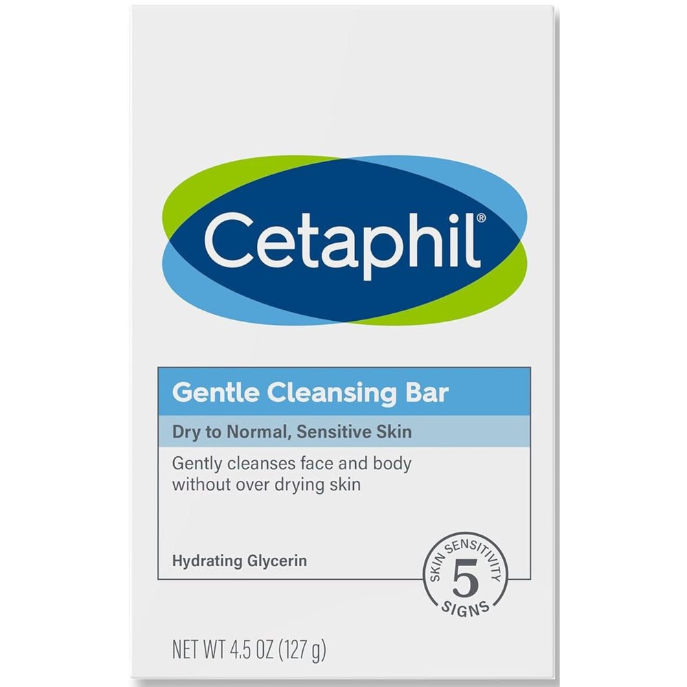 Cetaphil Gentle Cleansing Bar pack of 12 for daily use at home or travel.