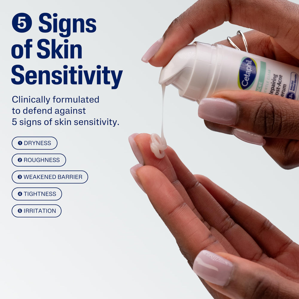 Cetaphil Gentle Clear application close-up highlighting smooth glide and quick absorption.