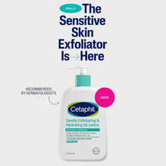 Cetaphil Gentle Exfoliating SA Lotion application closeup showing gentle exfoliation for sensitive skin