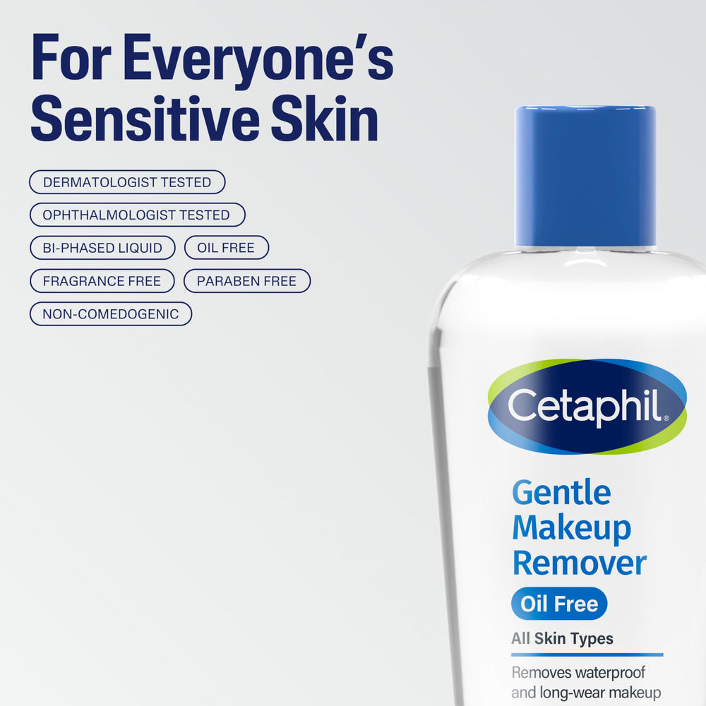 Cetaphil Gentle Oil-Free Makeup Remover with soothing botanicals nourishes while cleansing.