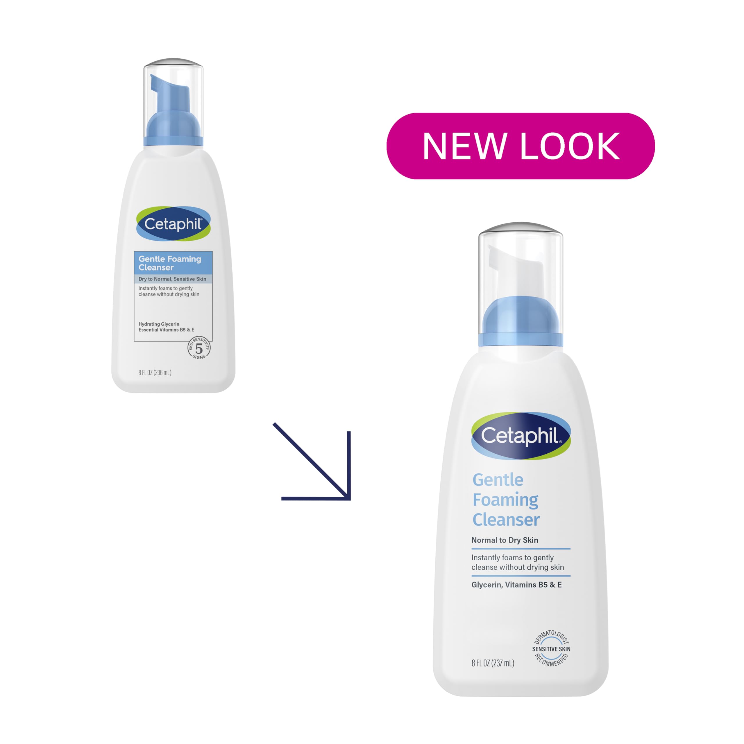 Cetaphil glycerin vitamin B5 E ingredients spotlight for skin hydration.
