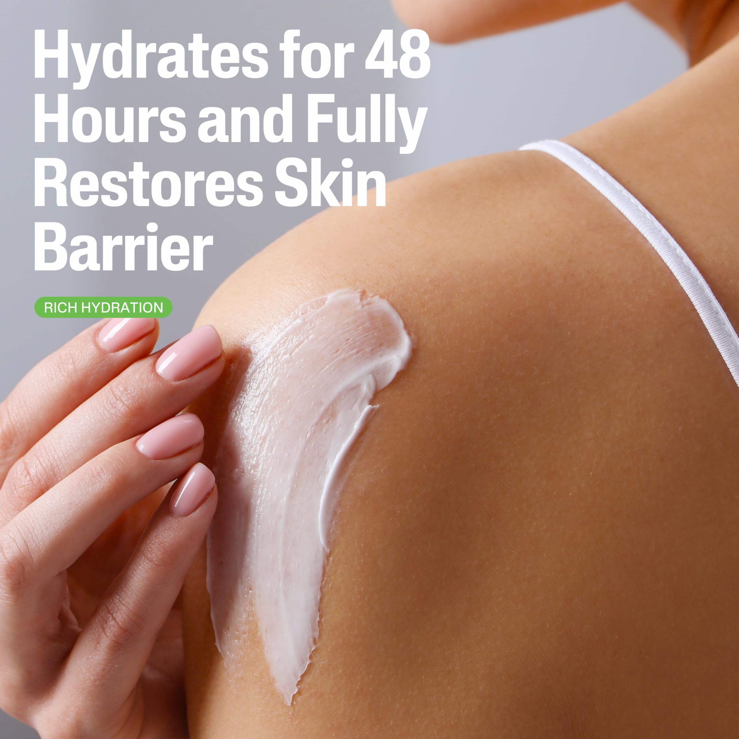 Cetaphil hands application close-up showing soothing care for dry skin.