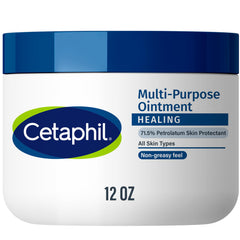 Cetaphil Healing Ointment 12oz jar showing fragrance-free, protective barrier for extremely dry skin