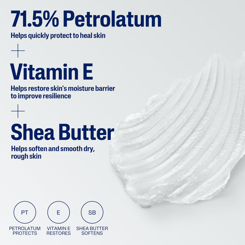 Shea butter detail in Cetaphil Healing Ointment emphasizing softness and hydration