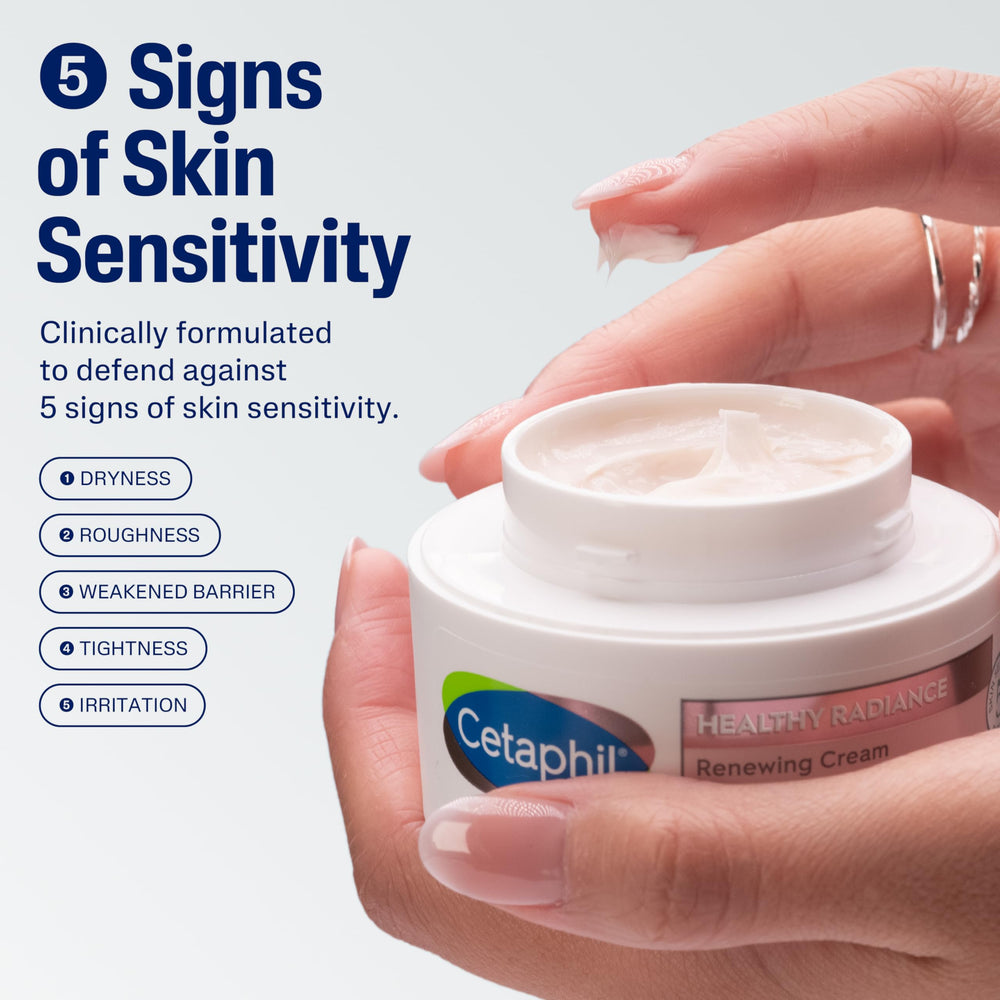 Cetaphil Healthy Radiance Renewing Cream souffle texture close-up for smooth application