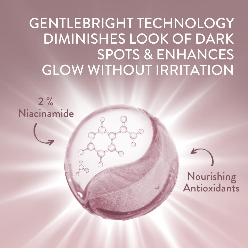 Cetaphil Healthy Radiance toner bottle closeup-label highlights Niacinamide for an even-looking complexion.