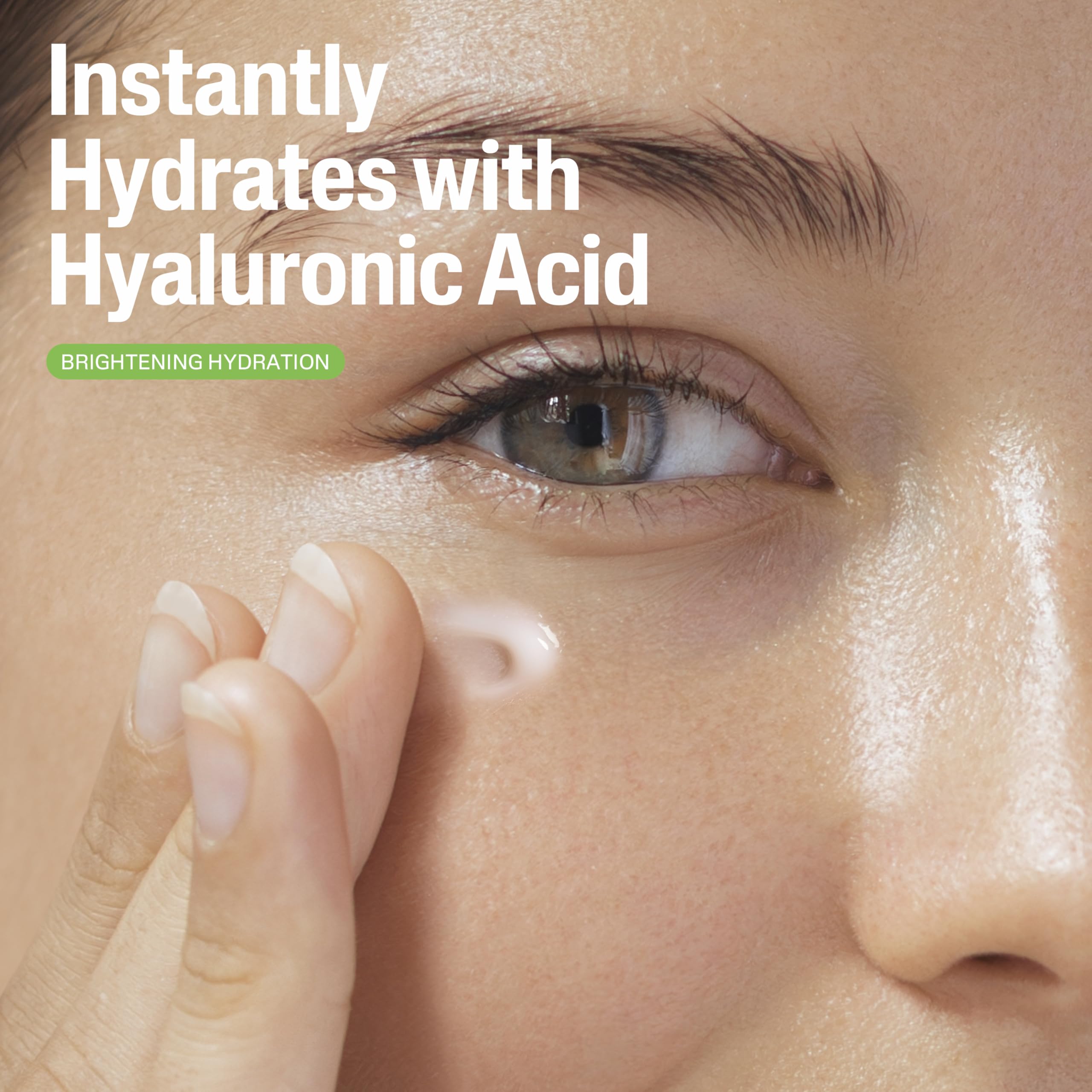 Cetaphil Hydrating Eye Gel-Cream hyaluronic acid badge signals instant surface hydration.