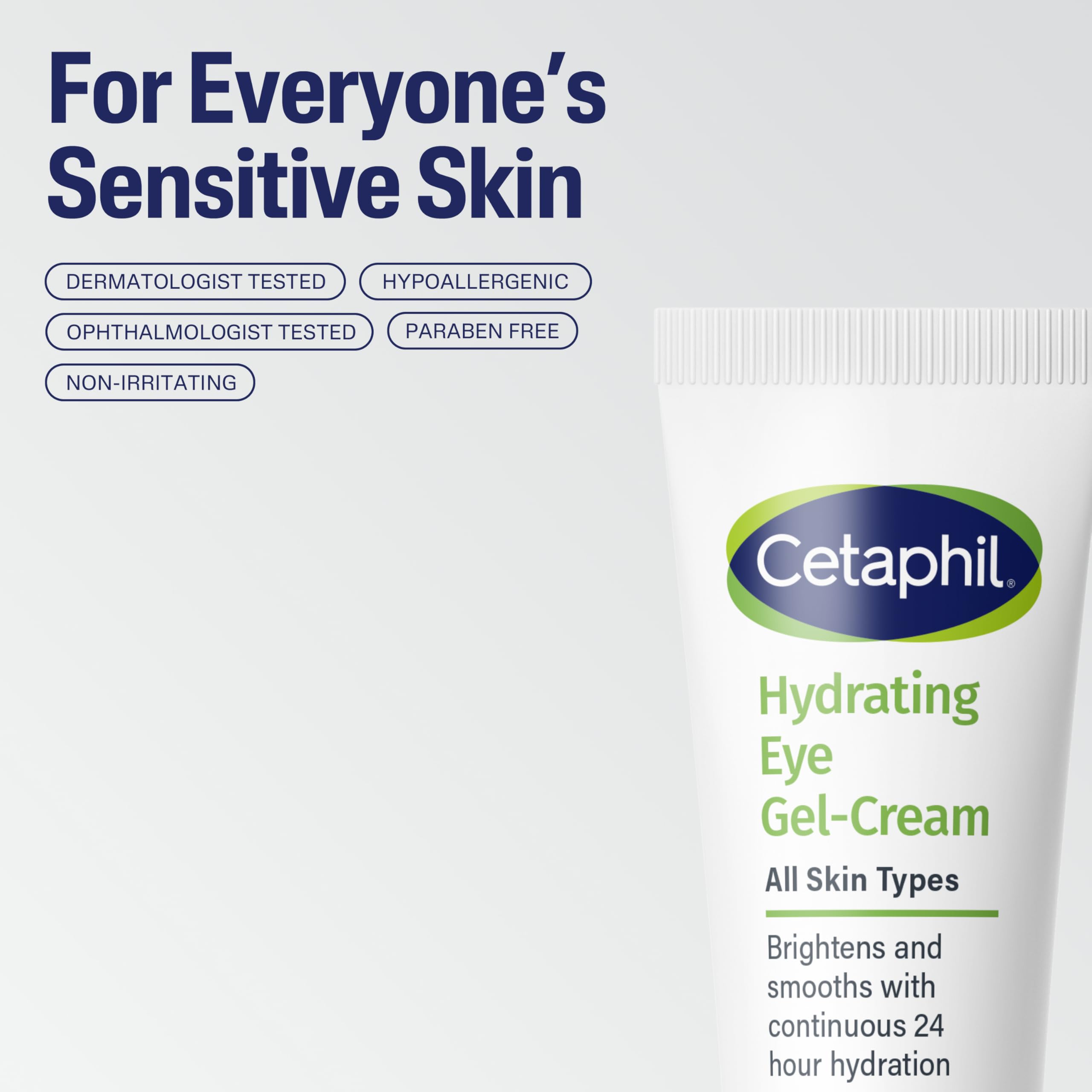 Cetaphil Hydrating Eye Gel-Cream vitamin B3 detail highlights moisture retention.