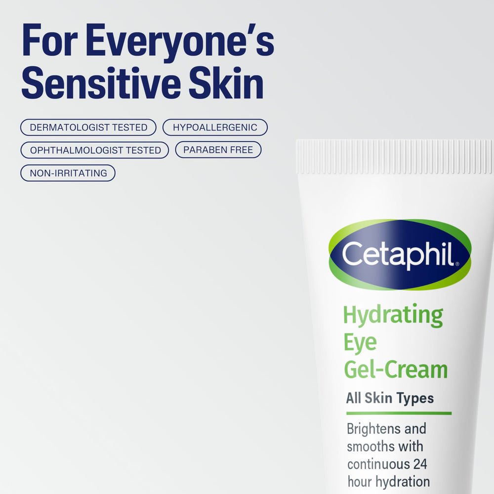 Cetaphil Hydrating Eye Gel-Cream vitamin B3 detail highlights moisture retention.