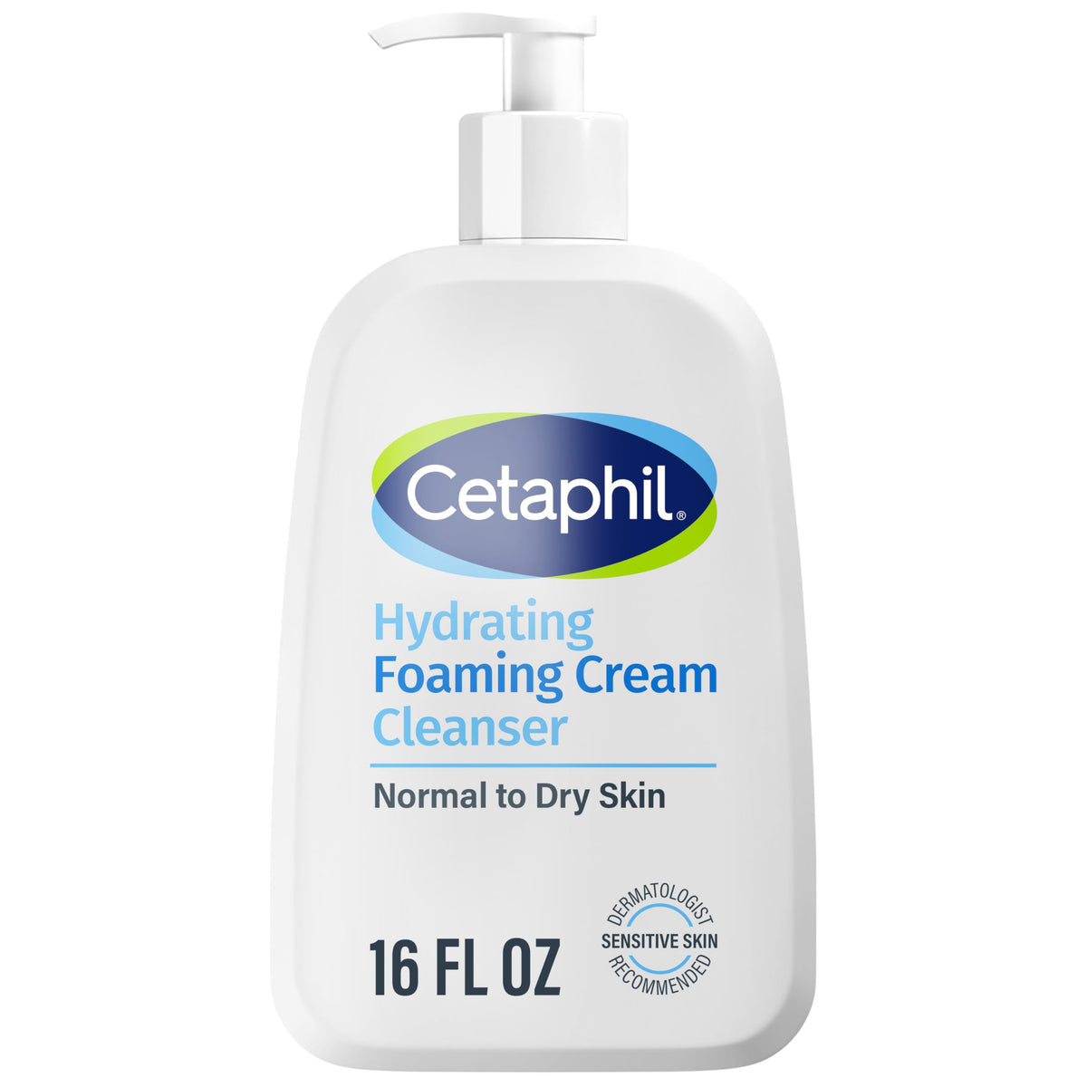 Cetaphil Hydrating Foaming Cream Cleanser bottle for gentle makeup removal and hydration.