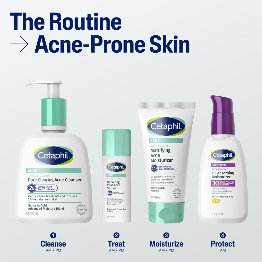 Cetaphil serum on skin surface showing lightweight consistency for daily use.
