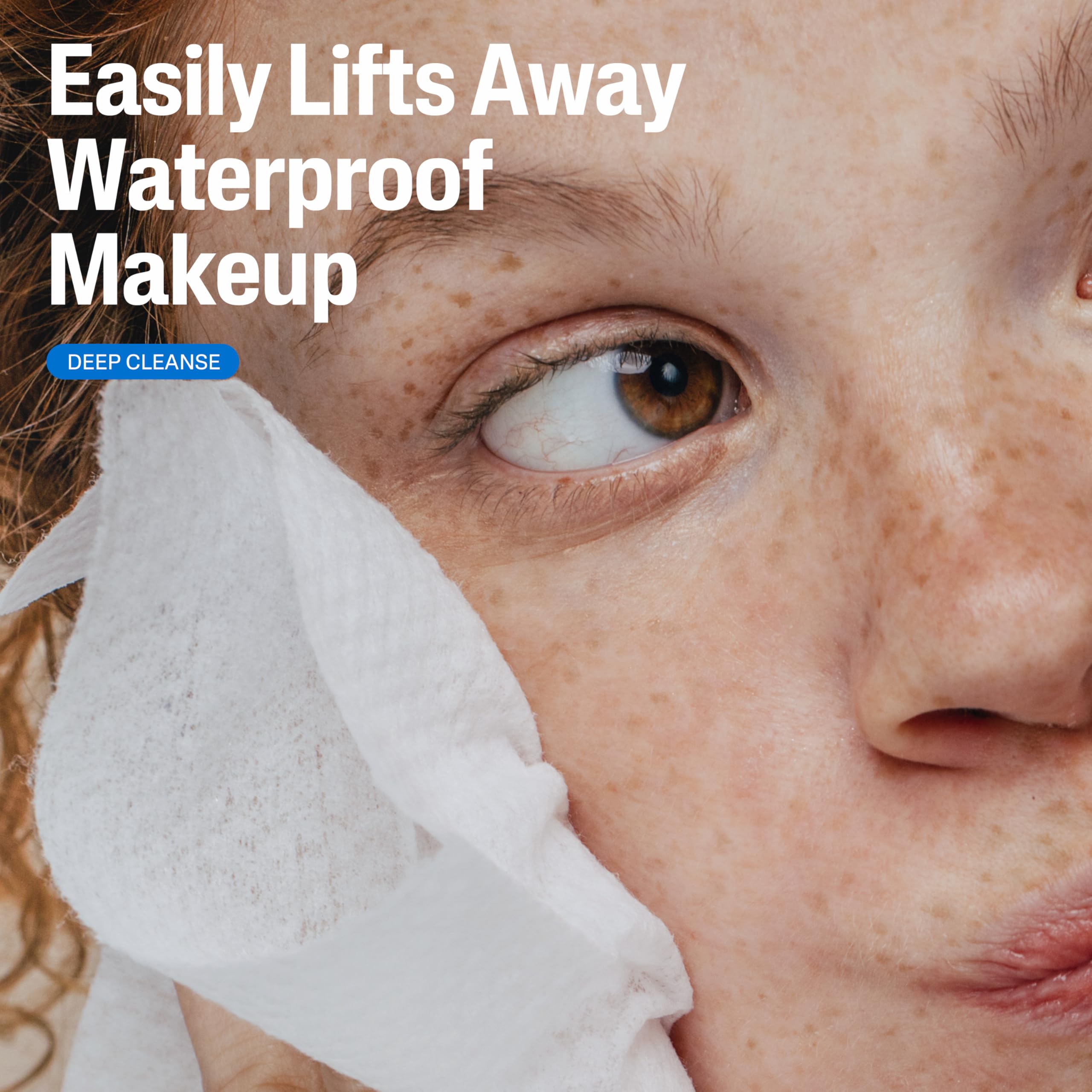 Cetaphil wipe texture closeup highlighting soft cloth for gentle makeup removal