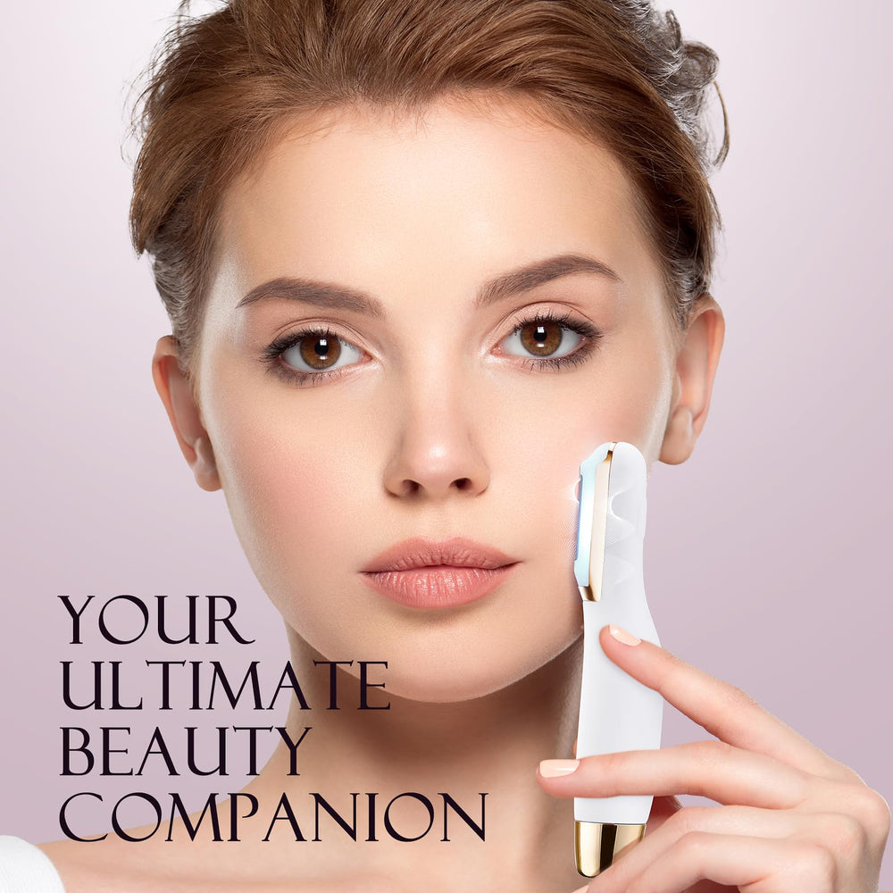 CEVEK Sonic Dermaplane Razor results image shows smoother skin texture after use.