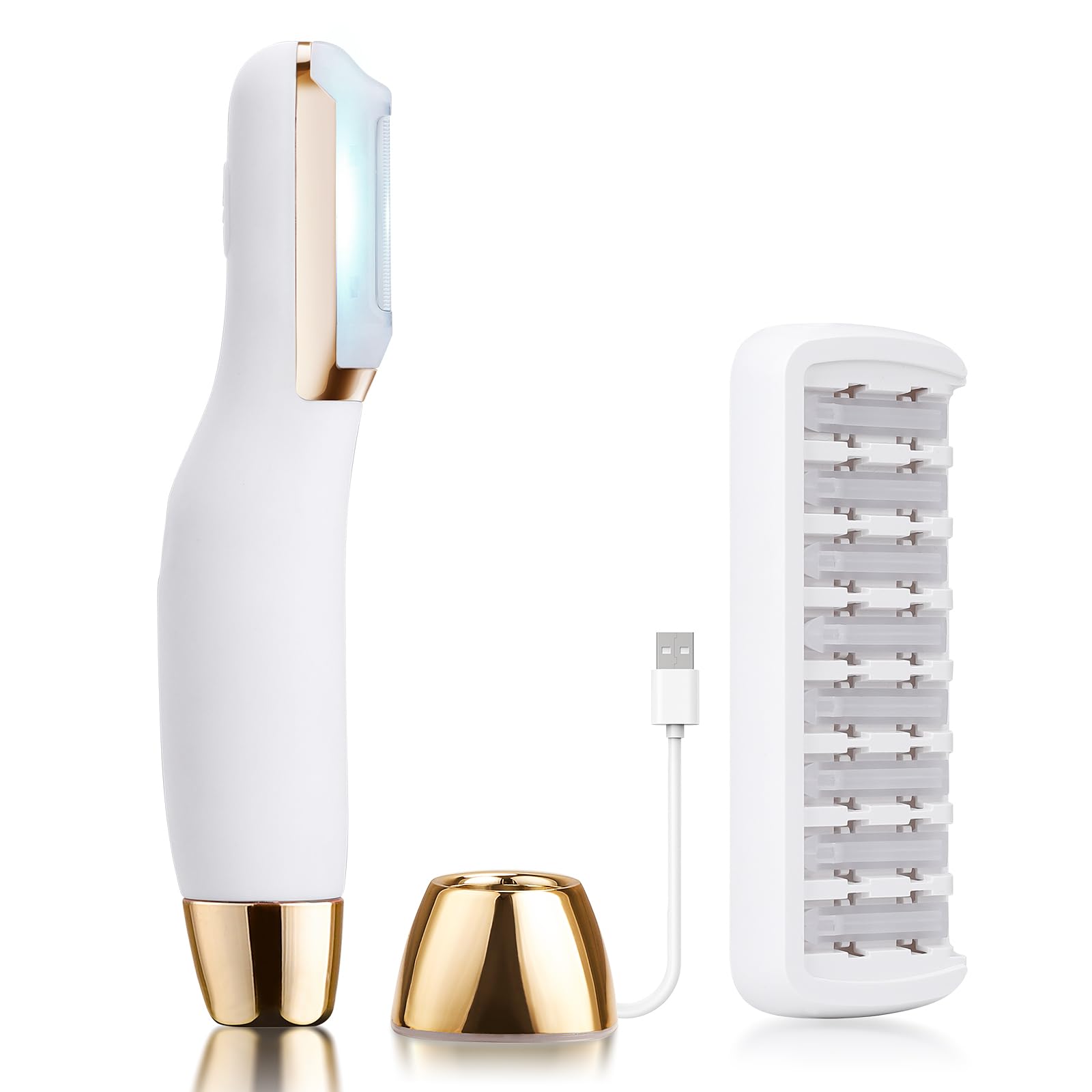 CEVEK Sonic Dermaplane Razor white device ready for fast, painless exfoliation and peach fuzz removal.