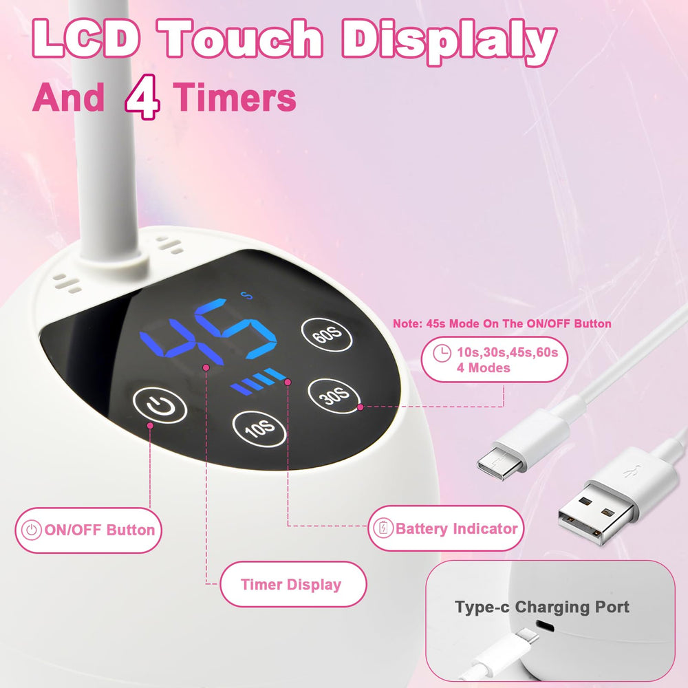 CGBE 36W nail light speeds up gel polish with consistent curing.