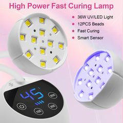 CGBE gooseneck lamp angle adjustment for precise, even gel curing.