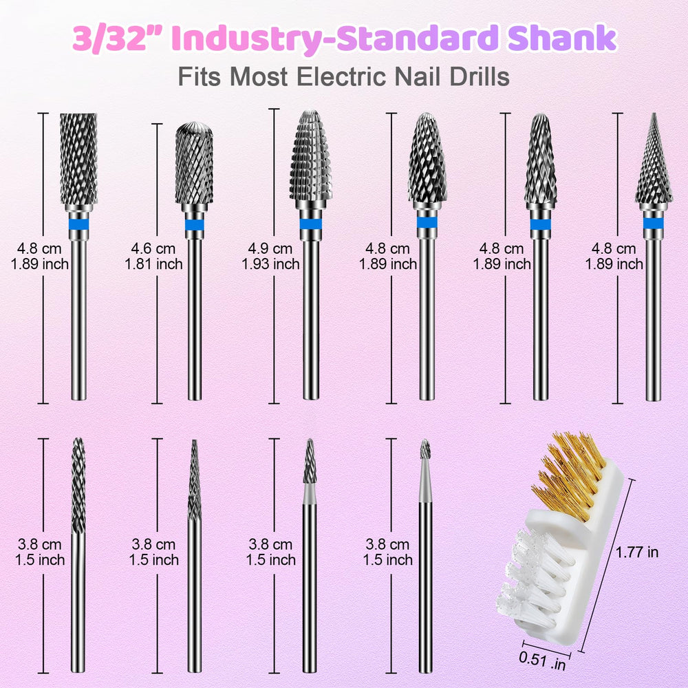 CGBE nail drill bits detail highlighting low heat performance during use.