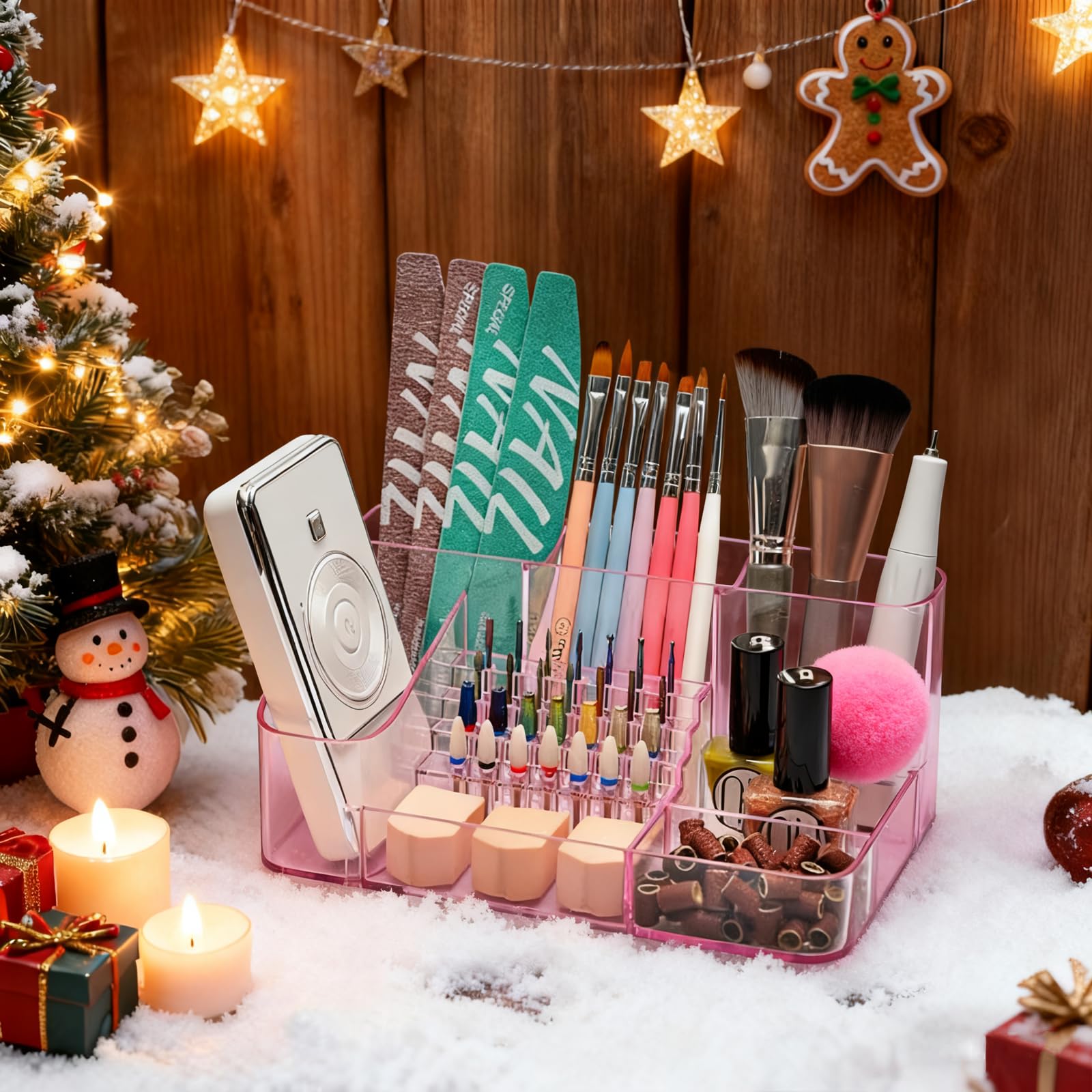 CGBE Acrylic nail desk organizer offers open-style design and easy visibility