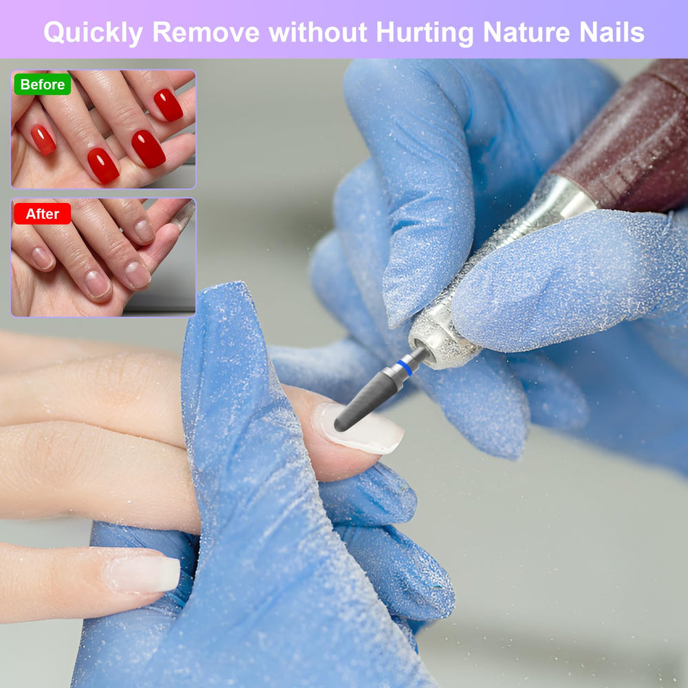 CGBE Nail drill bit with polishing brush shown for finishing nail surfaces.