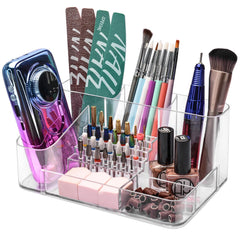 CGBE Nail Drill Holder 28 holes transparent design for quick drill-bit access.