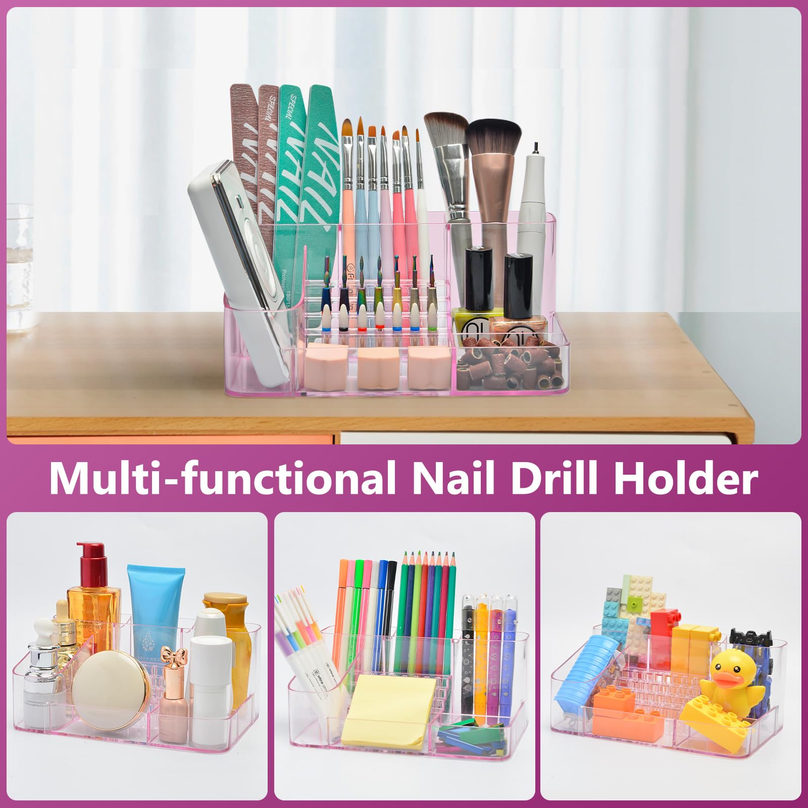 CGBE Drill machine slot demonstrates stable placement on a nail desk