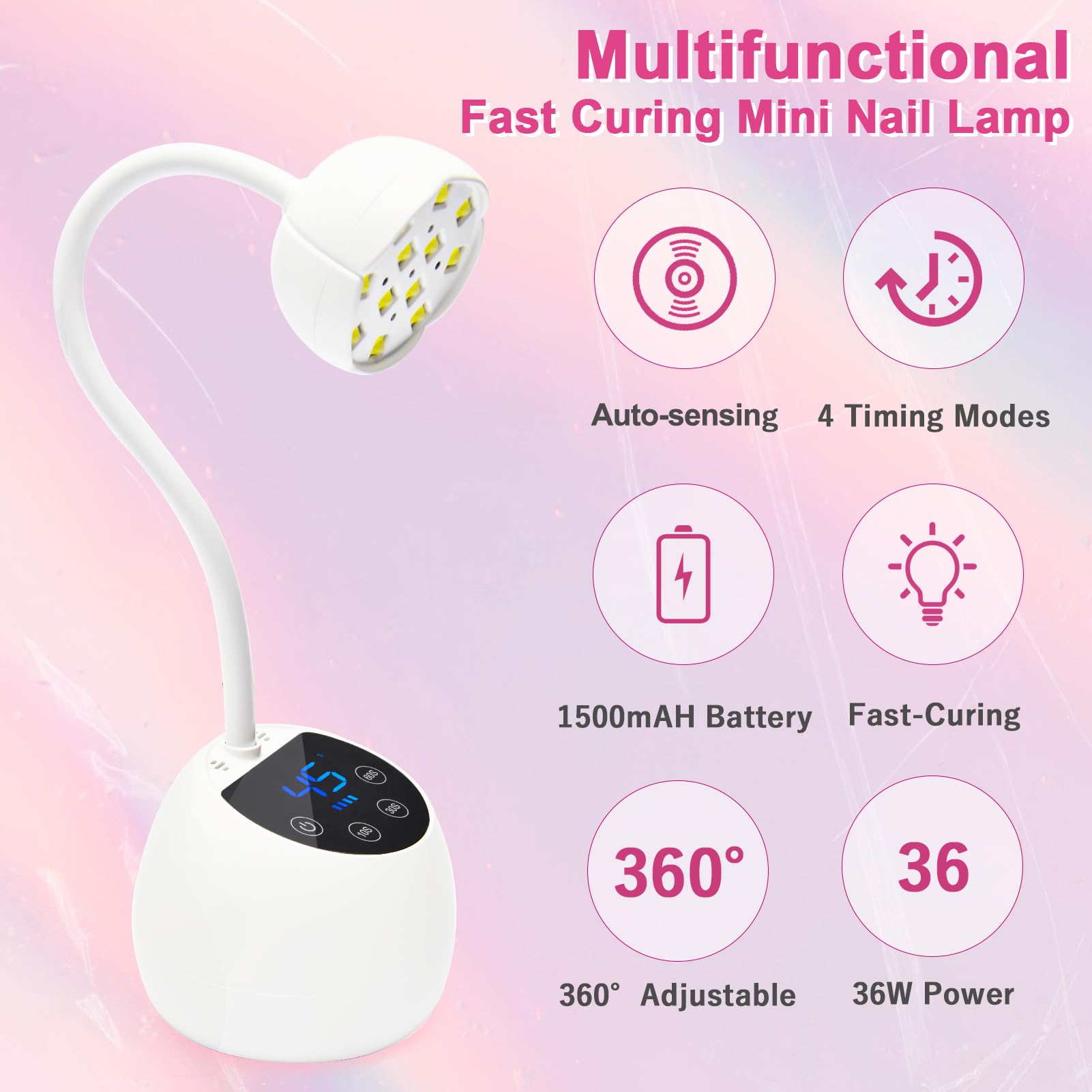 CGBE 12 LED beads deliver bright, even nail curing across all fingers.