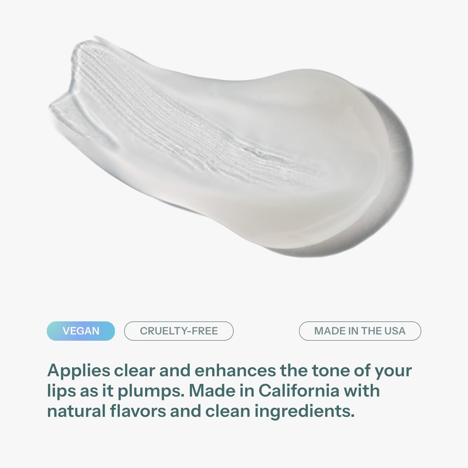 Chaddy Lip Plumper hydration swatch showing hyaluronic acid for moisture.