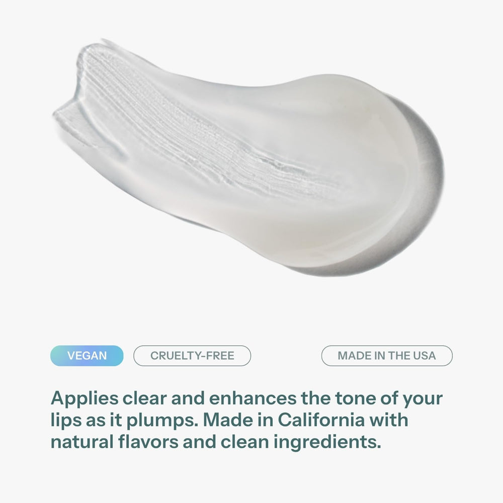 Chaddy Lip Plumper hydration swatch showing hyaluronic acid for moisture.