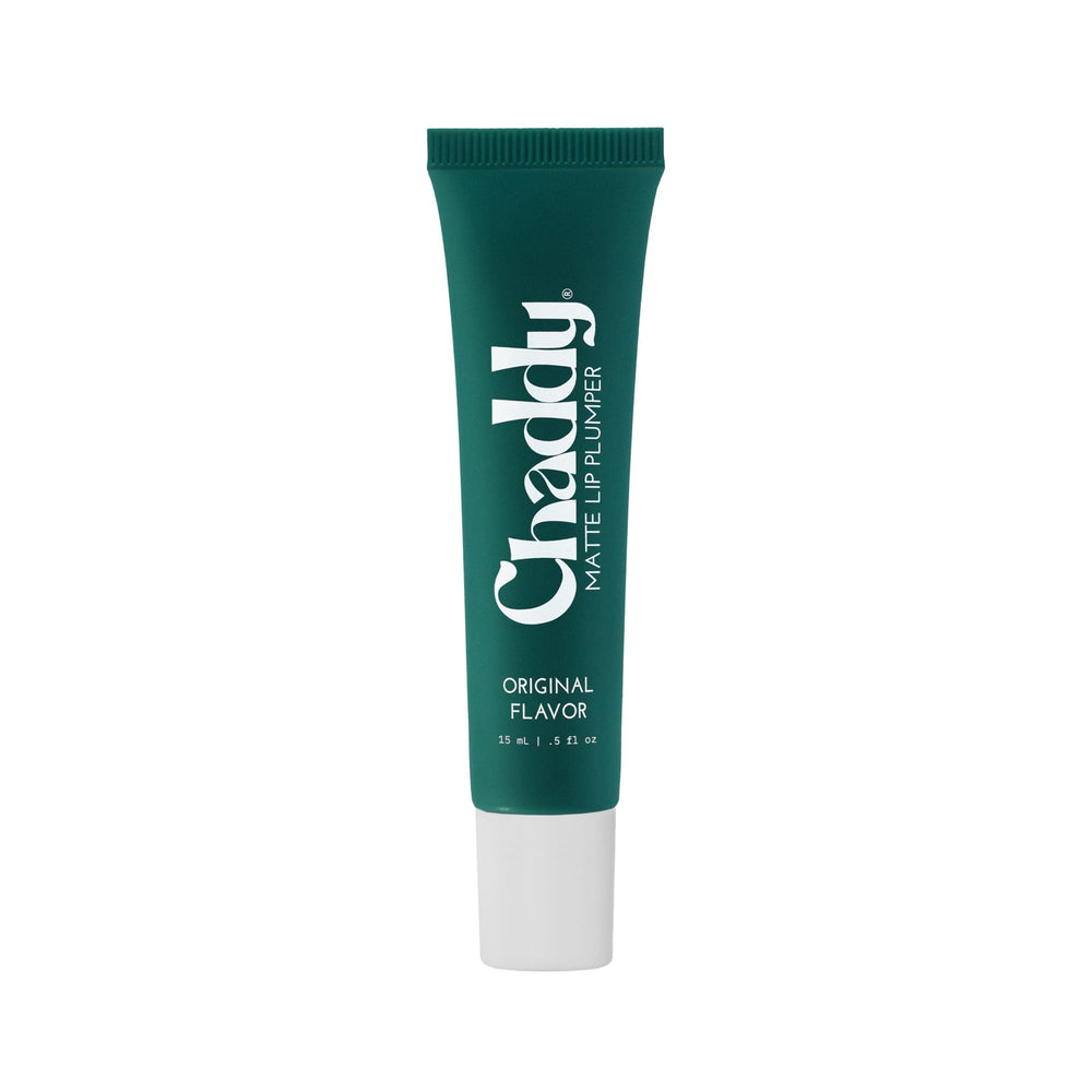 Chaddy Matte Lip Plumper tube close-up for a hydrated, matte finish on lips.