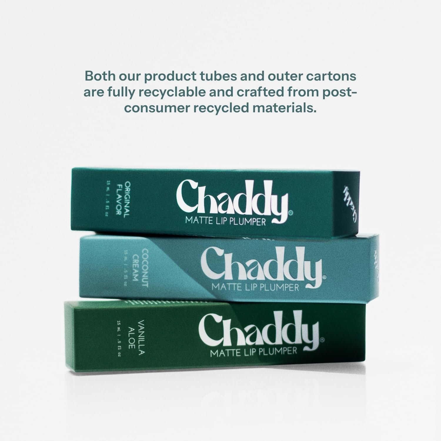 Chaddy Matte Lip Plumper vegan cruelty-free badge on packaging.