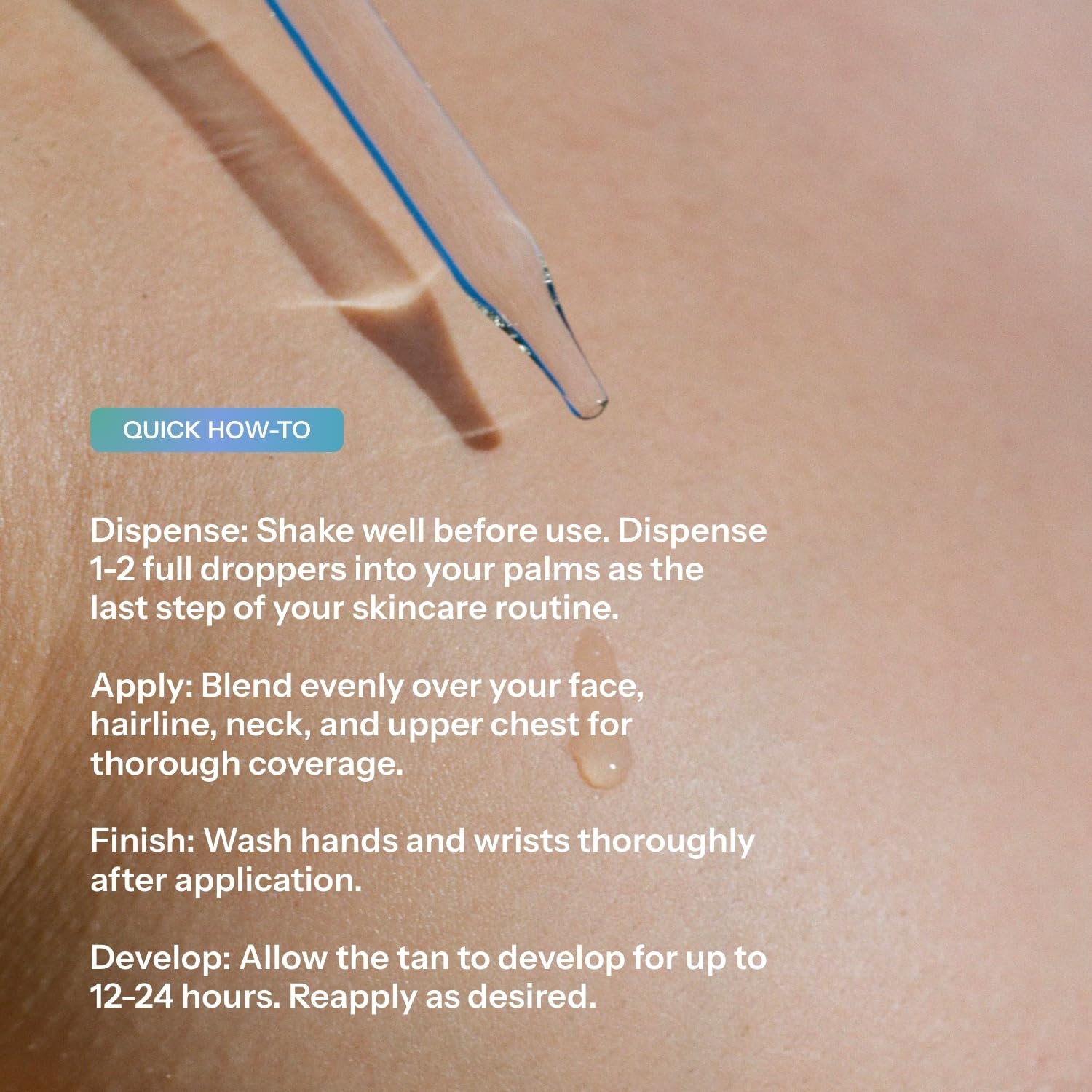 Chaddy Tanning Water is acne-safe and sulfate-free for sensitive or acne-prone skin.