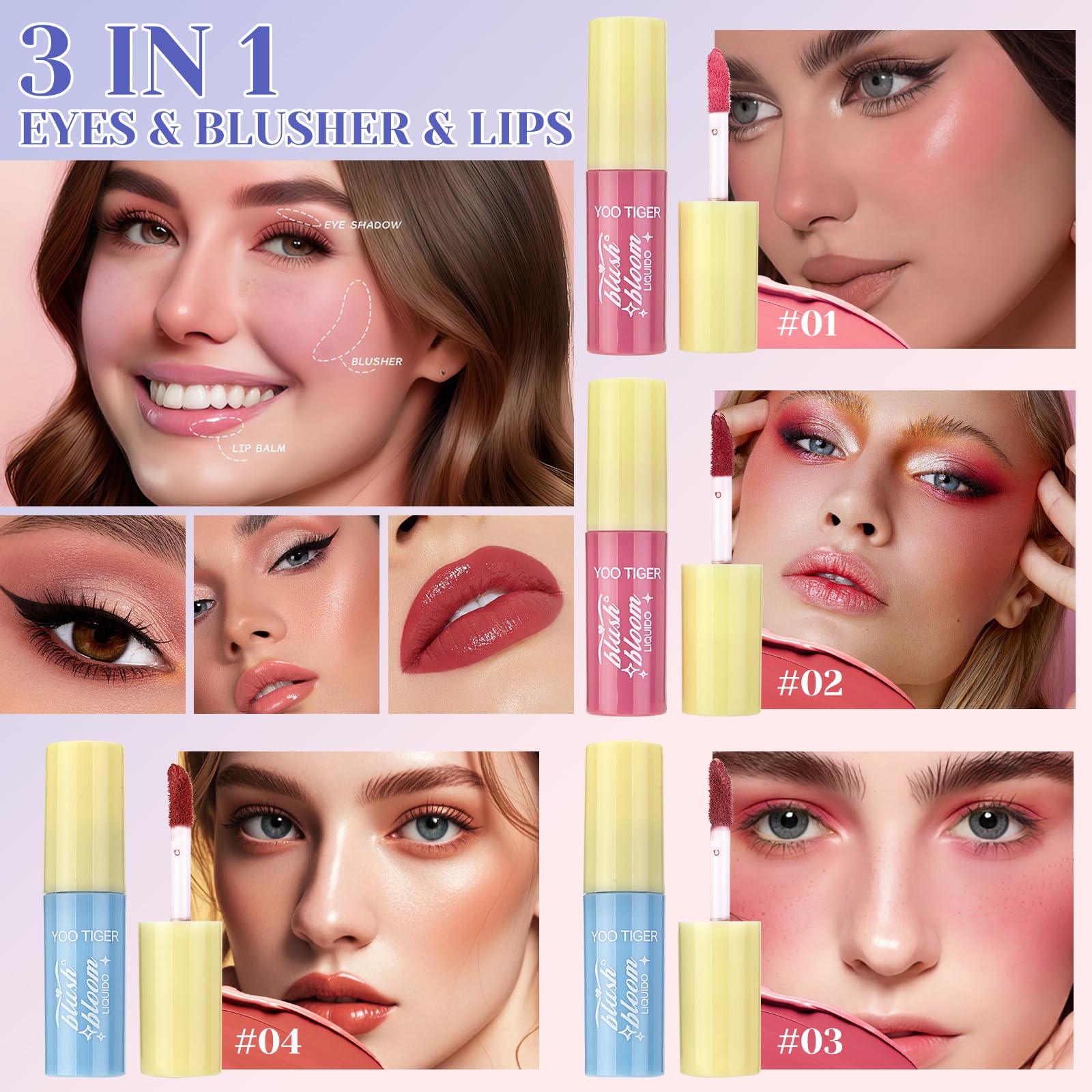 CHAFFUL All-in-One Makeup Kit lip gloss for shiny, comfortable color