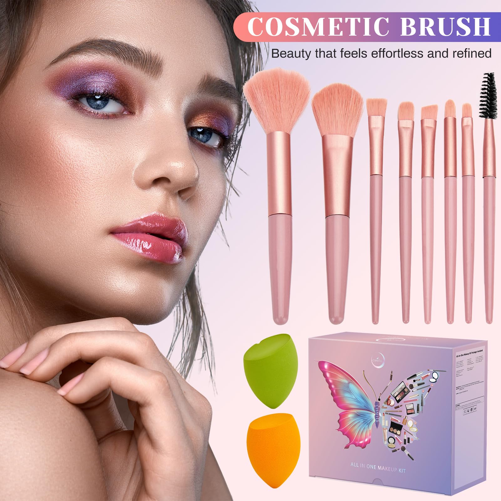 CHAFFUL All-in-One Makeup Kit makeup brushes for pro-grade blending and application