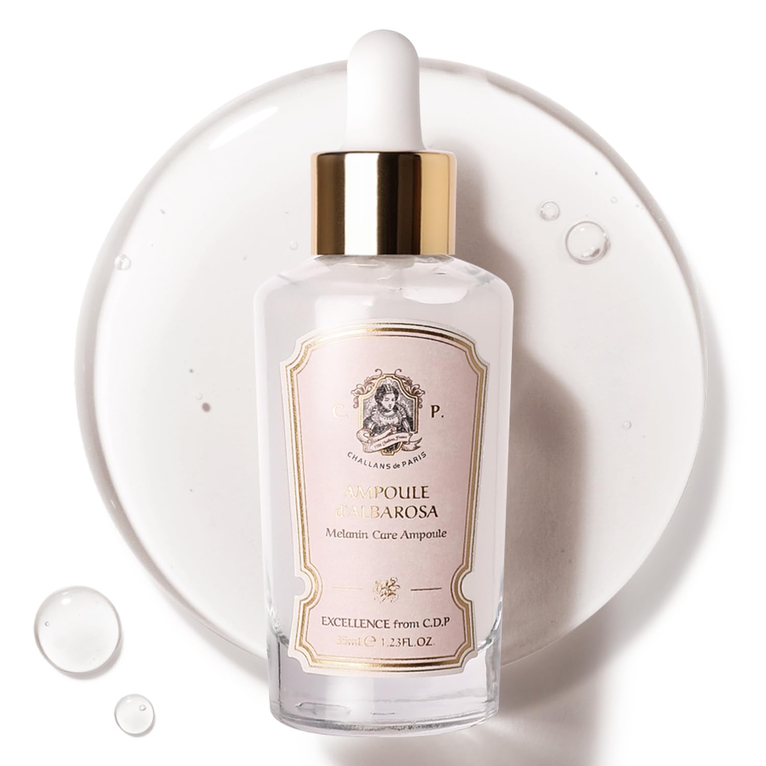 CHALLANS de Paris Albarosa Dark Spot Serum bottle for brightening and spot repair.
