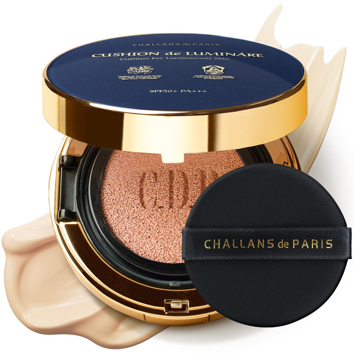 CHALLANS de PARIS Cushion de LUMINÁRE bottle closeup for radiant glow
