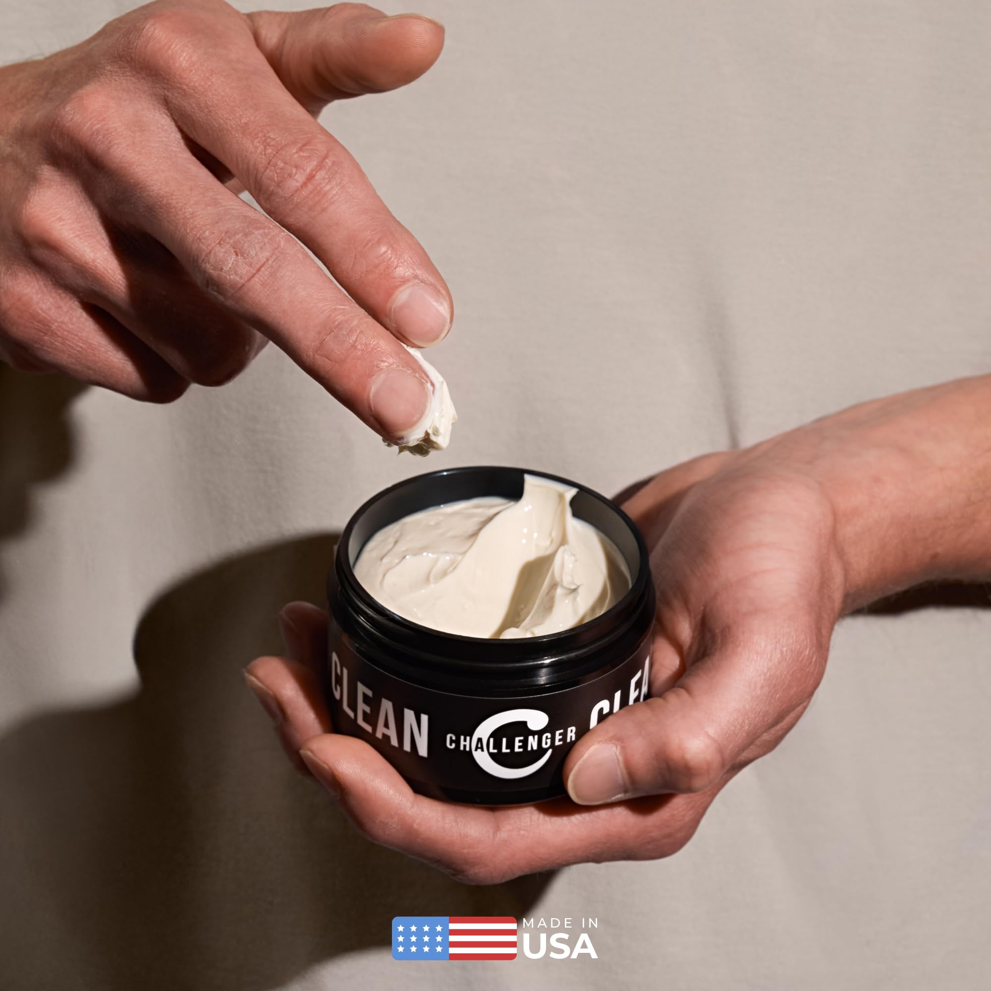 Challenger Fragrance Free Cream Pomade applying to damp hair for flexible styling