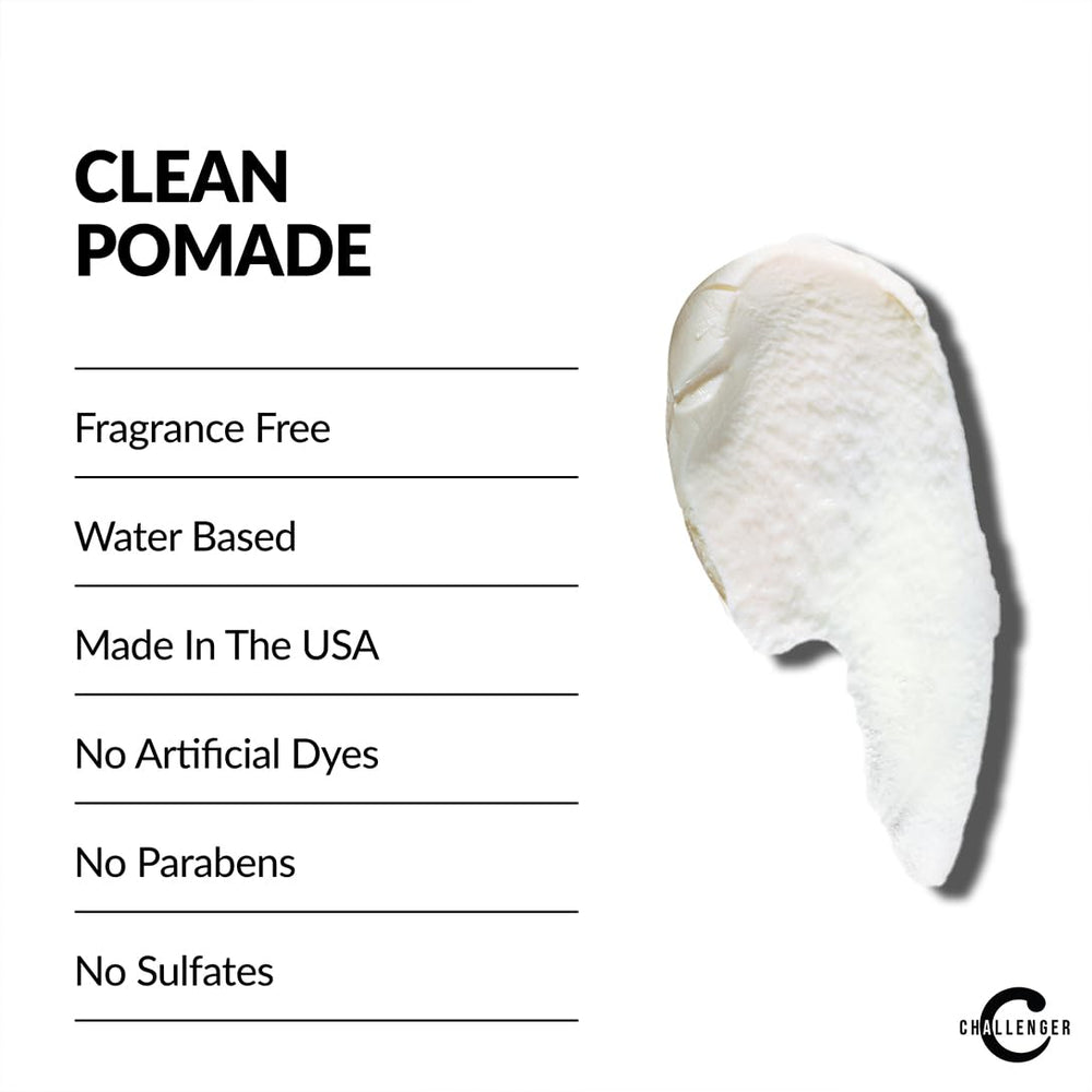 Challenger Fragrance Free Cream Pomade easy rinse highlight water-soluble formula