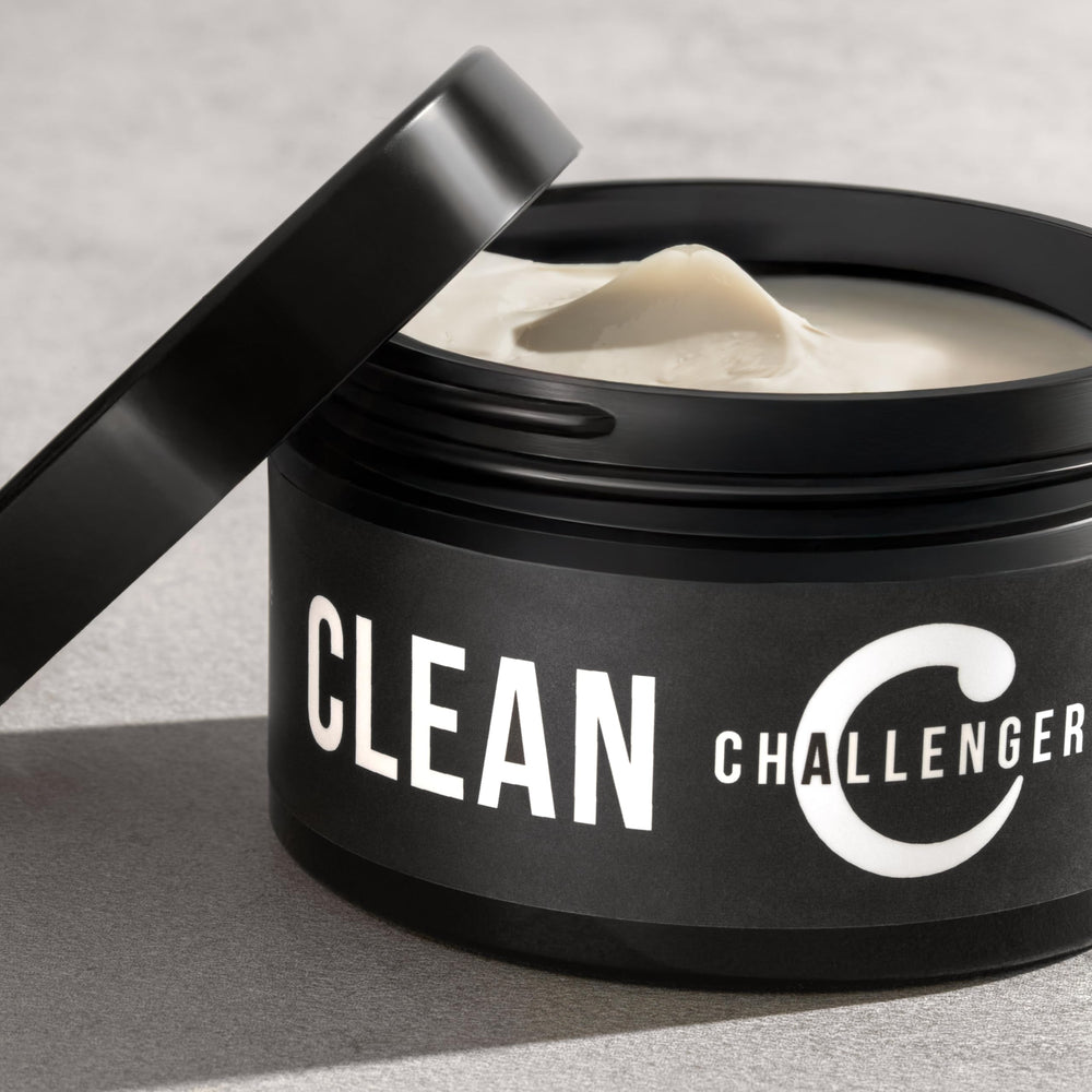 Challenger Fragrance Free Cream Pomade on model with natural matte look and medium hold