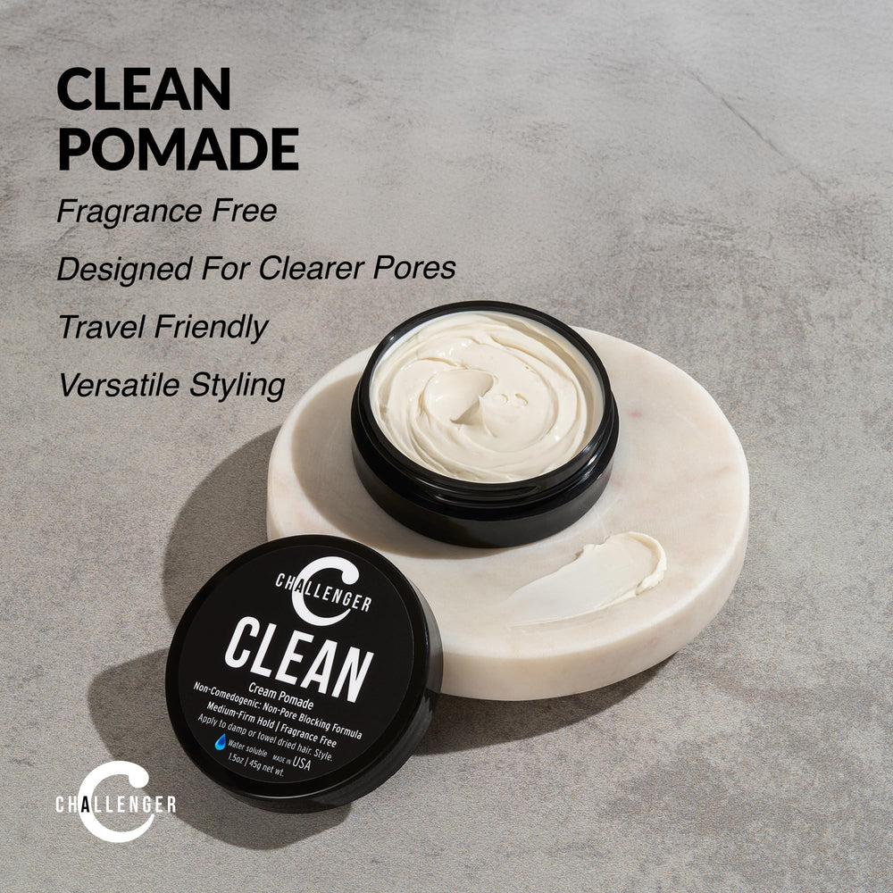 Challenger Fragrance Free Cream Pomade travel size fits bags for easy travel