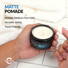 Challenger travel-size pomade pack fits carry-on grooming routines.