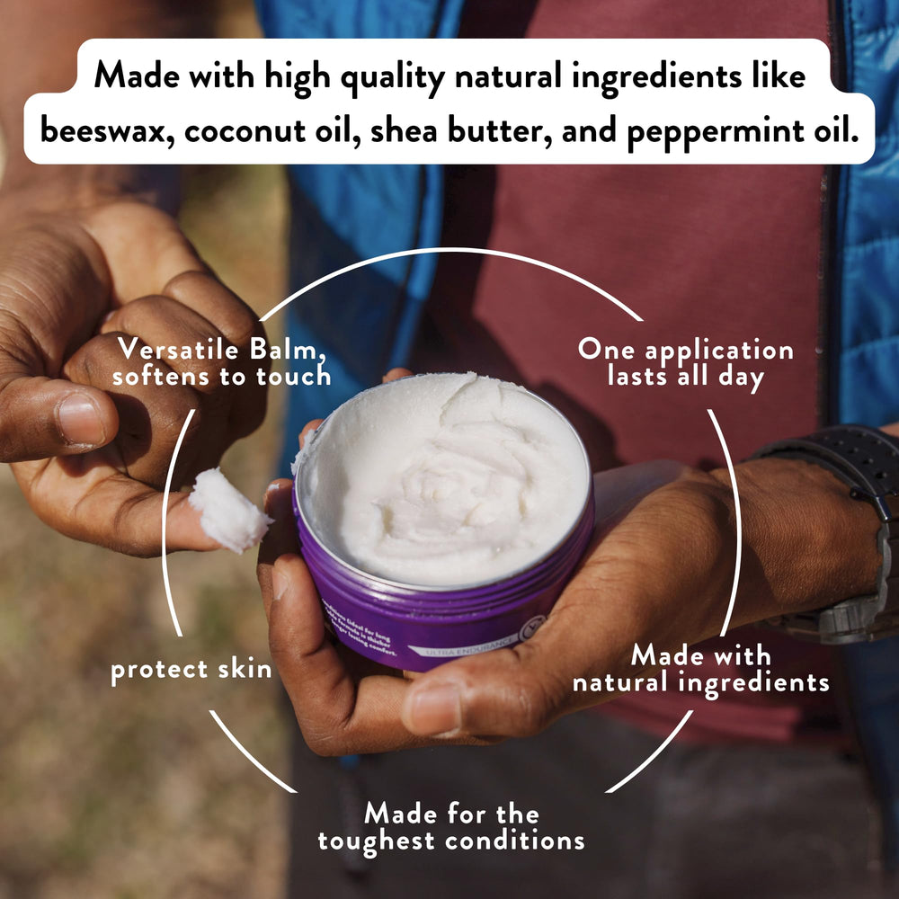 Chamois Butt'r Ultra Balm tin open reveals solid-to-soft texture for easy application.