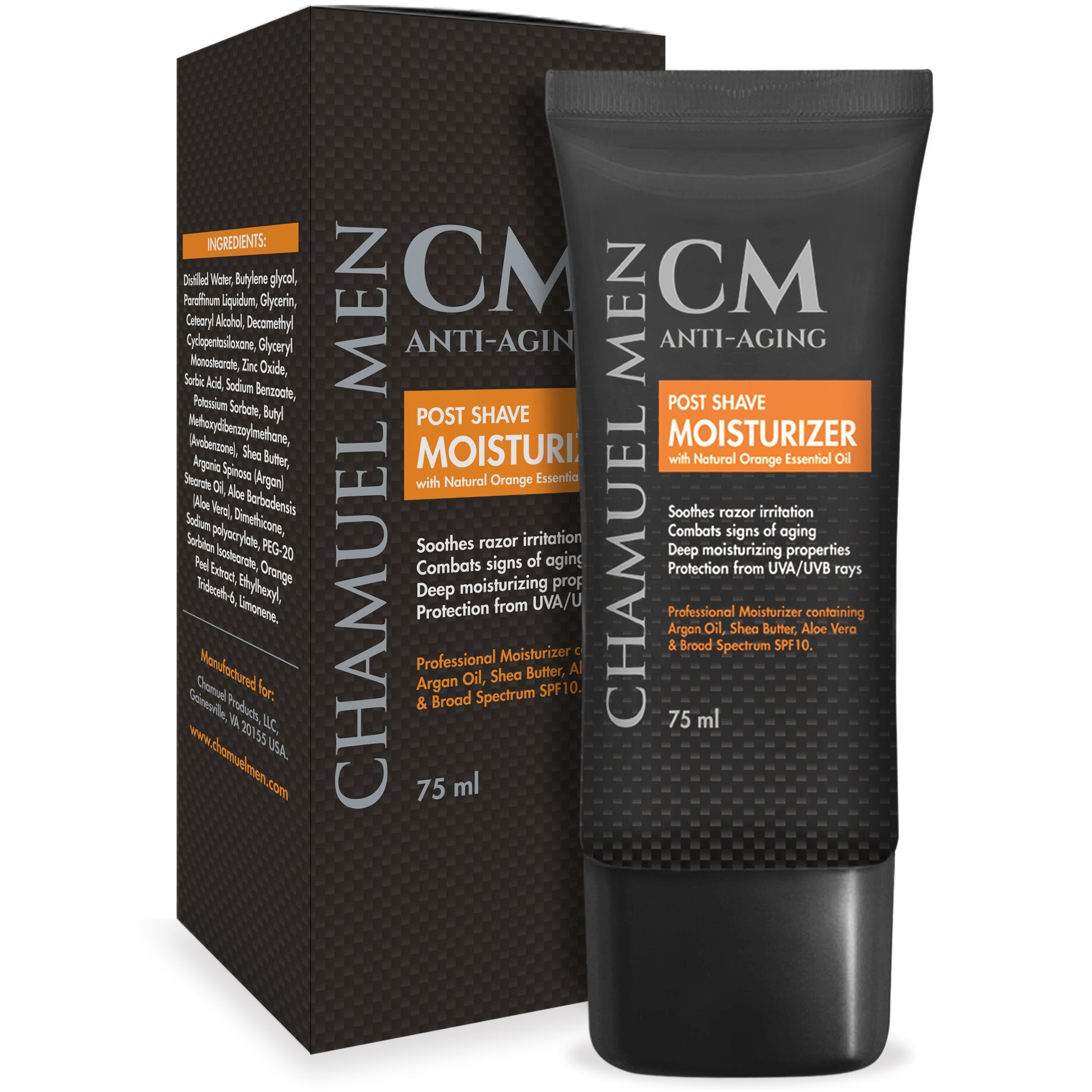 CHAMUEL MEN face cream texture closeup shows rich moisture
