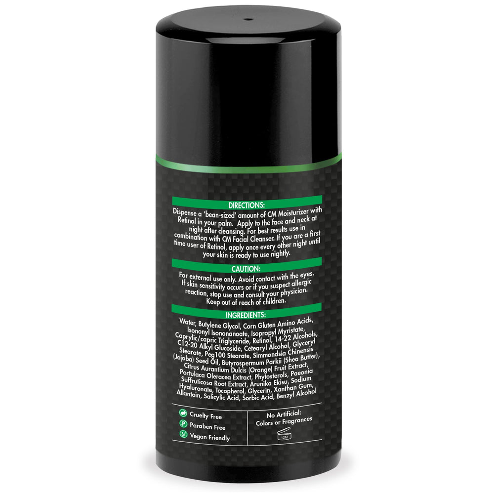 CHAMUEL MEN 2.5% retinol ingredient highlight — may help reduce visible aging signs while you sleep.