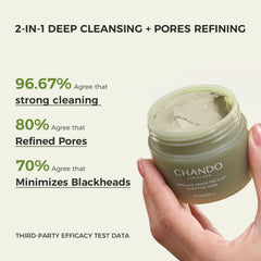 CHANDO HIMALAYA Green clay absorbs oil on skin surface.